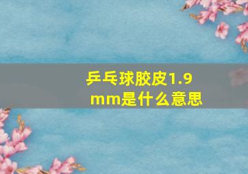 乒乓球胶皮1.9 mm是什么意思